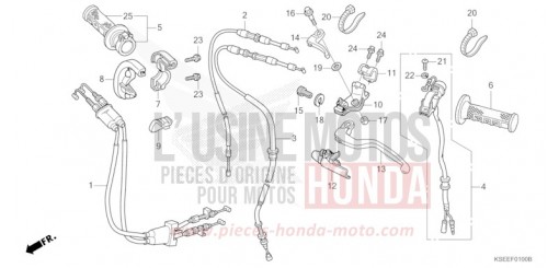 LEVIER DE GUIDON/COMMUTATEUR/CABLE CRF150RD de 2013